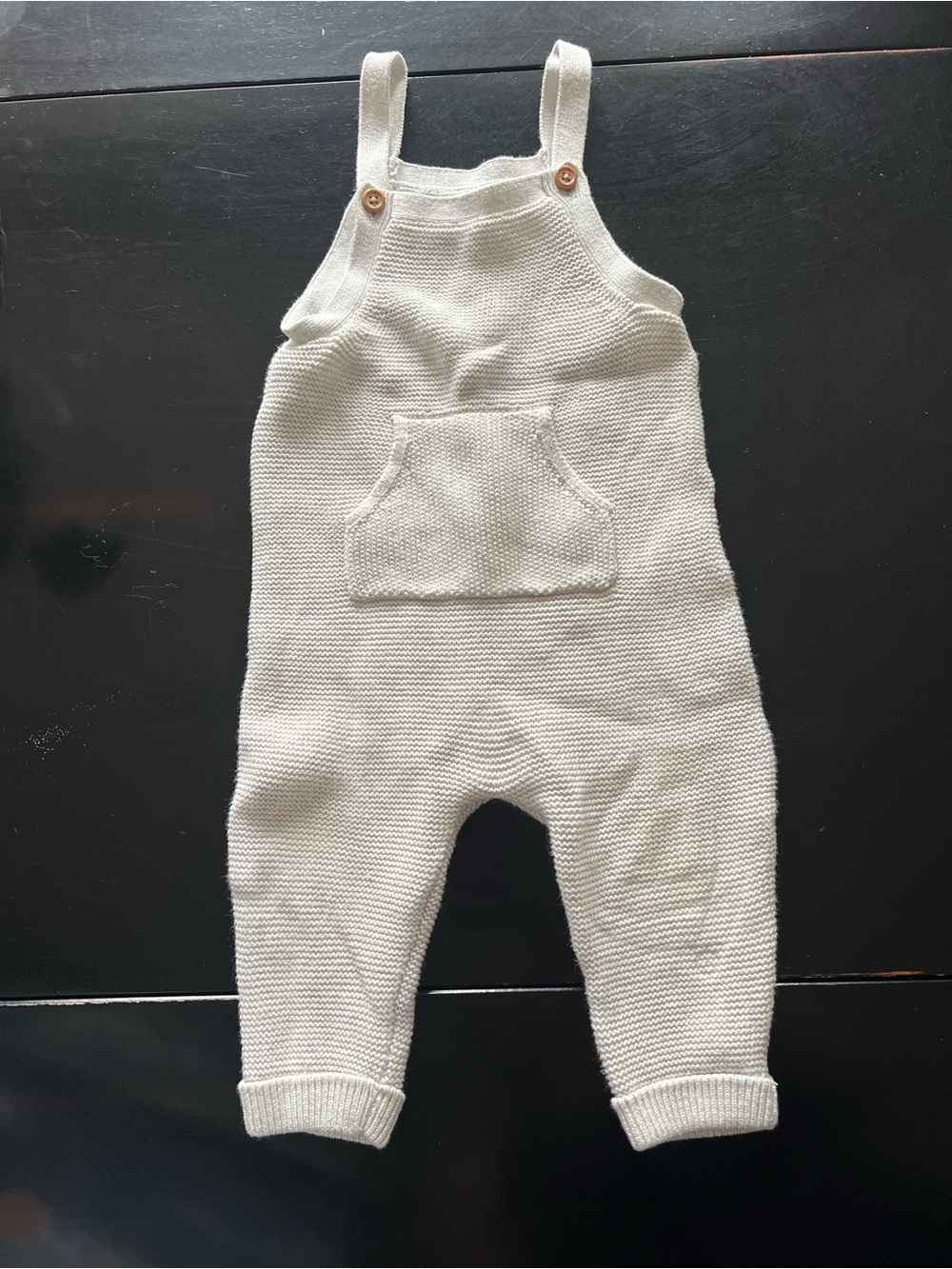 Gray Knit Organic Baby Overalls